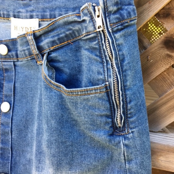 SOLD OUT New! Denim Mermaid Midi Skirt Ruffle Hem - Picture 4 of 7